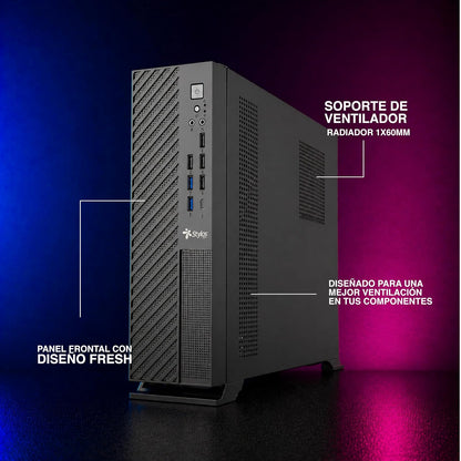 Gabinete Slim Mince ITX Negro con Fuente de Poder 500W Stylos Tech