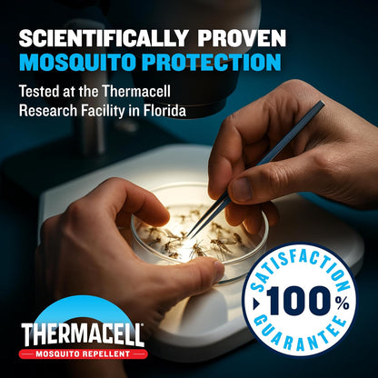 Thermacell Repelente de mosquitos recargable Adventure EX-Series EX90; escudo de patio con batería de 9 horas, incluye repuesto de 12 horas, armadura de goma y mosquetón; alternativa a pulverización
