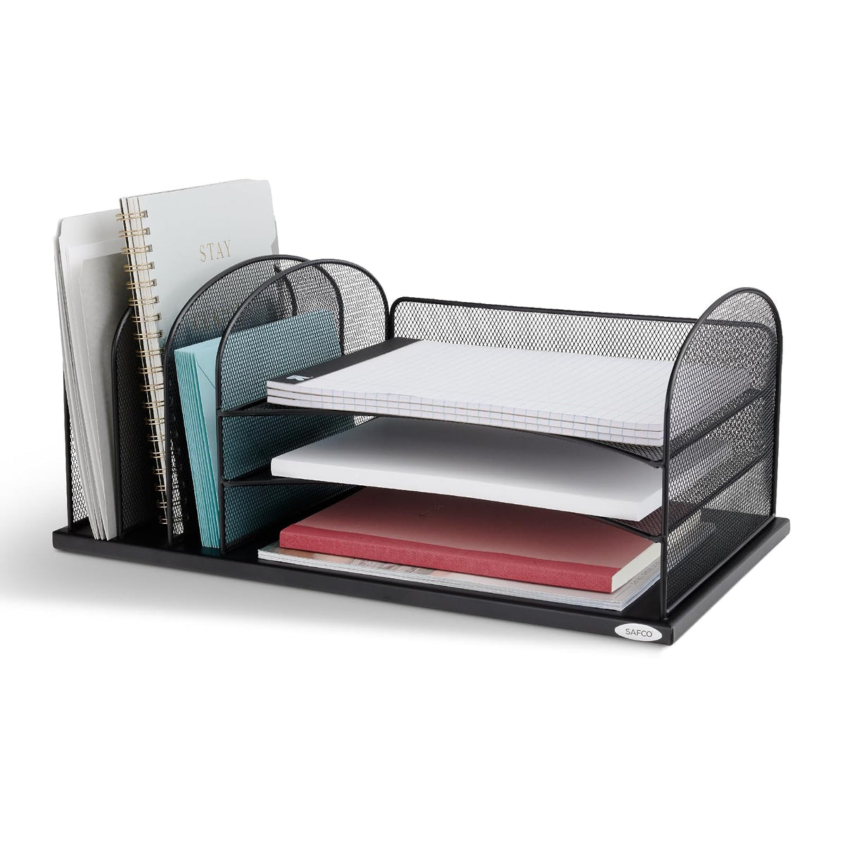 Safco 3254BL Onyx Mesh Desk Organizer, Black