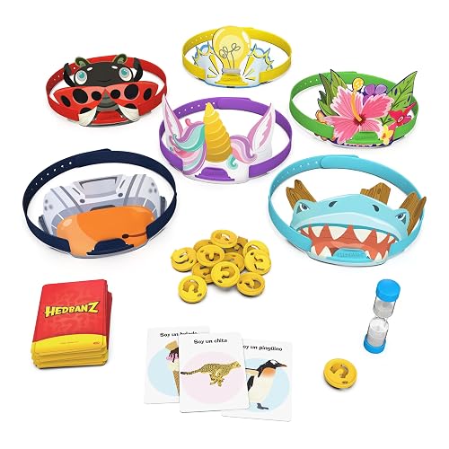 Spin Master Games, Hedbanz 3.ª edición 2025, Juego de adivinar imágenes, Preguntas rápidas y diversión a Toda Velocidad, Juego Sencillo para niños y familias, 2–6 Jugadores, a Partir de 6 años