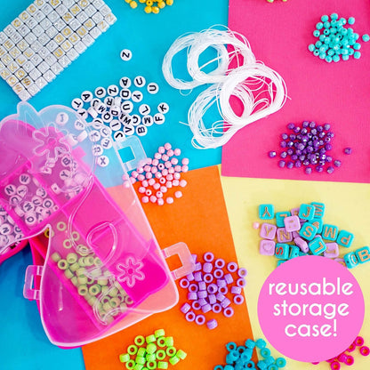 Alphabet Beads Bracelet Making Studio, Make 50+ Custom Bracelets With Over 2000+ Premium Beads, Includes Storage Case & Project Instructions, DIY Bracelet Making Kit