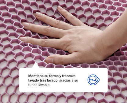 Luuna - Almohada Grid Tech, Suave y Fresca, Hecha de Látex Talalay de Calidad Superior, Hipoalergénica, Soporte y Confort, Color Blanco, Marca Mexicana, Tamaño Estándar