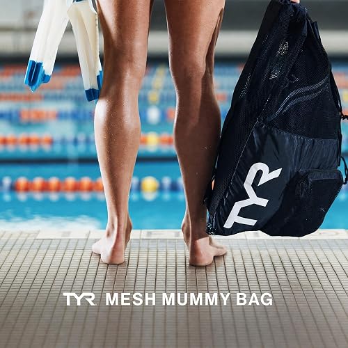 TYR Big Mesh Mummy Mochila para natación húmeda, gimnasio y equipo de entrenamiento