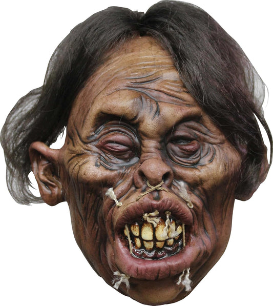 Ghoulish Productions Shrunken Head B - 1, Artículo Decorativo de Craneo Encogido de Brujo, Adorno para Decoración de Halloween de Cabeza Pequeña Ideal para Casa de Terror y Día de Muertos