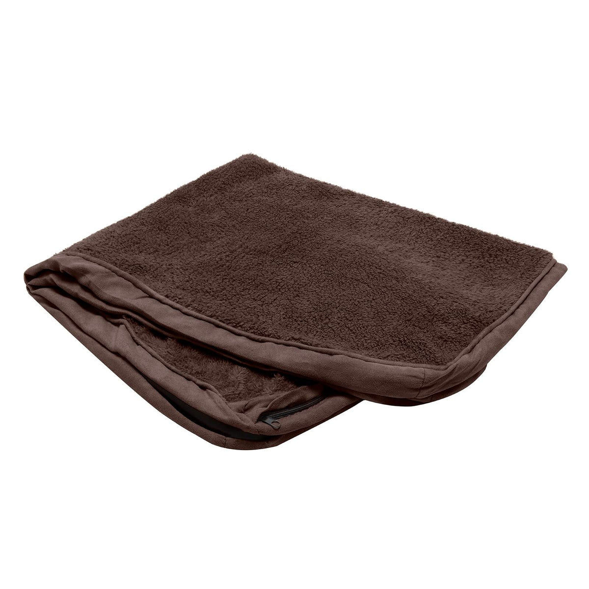 Furhaven Funda de Repuesto para Cama de Mascota Ultra Afelpada - Terry & Suede (Espresso) - Large - Solo cubierta