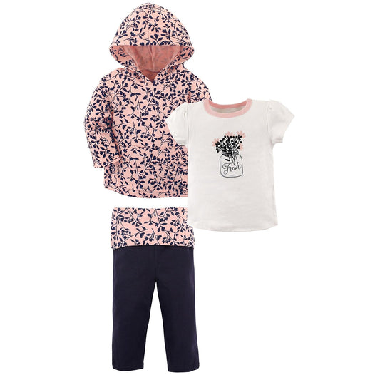 Yoga Sprout Baby and Toddler Unisex Cotton Hoodie, Bodysuit or Tee Top, and Pant