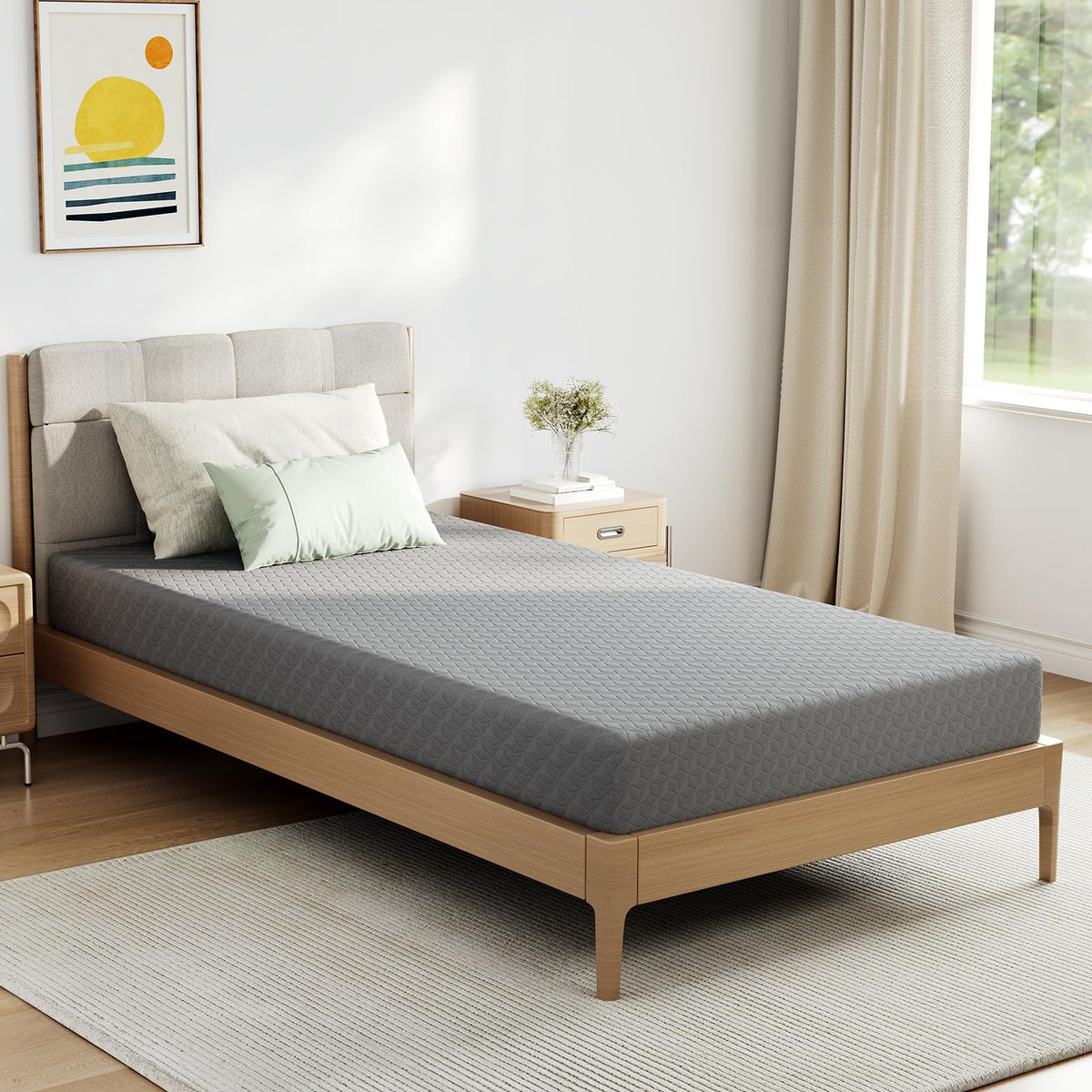 Novilla Colchón de Espuma Viscoelástica, Certificado CertiPUR-US - Gris - Twin XL - 5 pulgadas