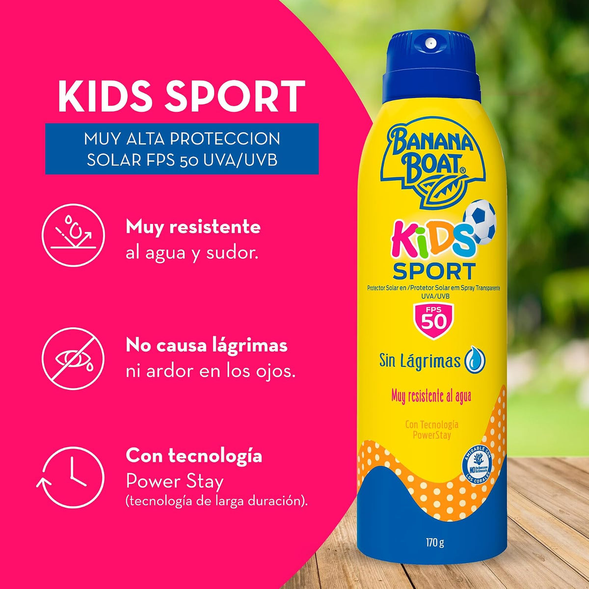 Banana Boat Kids Sport Protector Solar en Spray 50+ FPS 170g