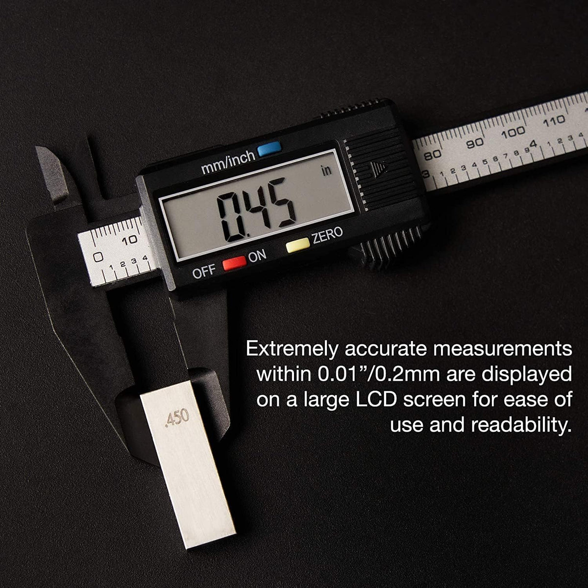 NEIKO 01417A - Pinza digital de 6 pulgadas | Herramienta de medición electrónica | Rango de 0-6 pulgadas o 0-150 mm | Pulgadas y milímetros | visualización LCD grande | Mandíbula de medición externa e