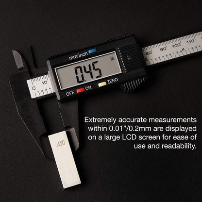 NEIKO 01417A - Pinza digital de 6 pulgadas | Herramienta de medición electrónica | Rango de 0-6 pulgadas o 0-150 mm | Pulgadas y milímetros | visualización LCD grande | Mandíbula de medición externa e