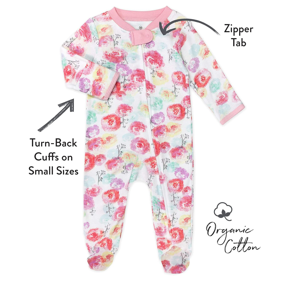 HonestBaby Organic Cotton Footed Sleep & Play Pajamas Mamelucos para bebs y Nios pequeosBebé-Niños