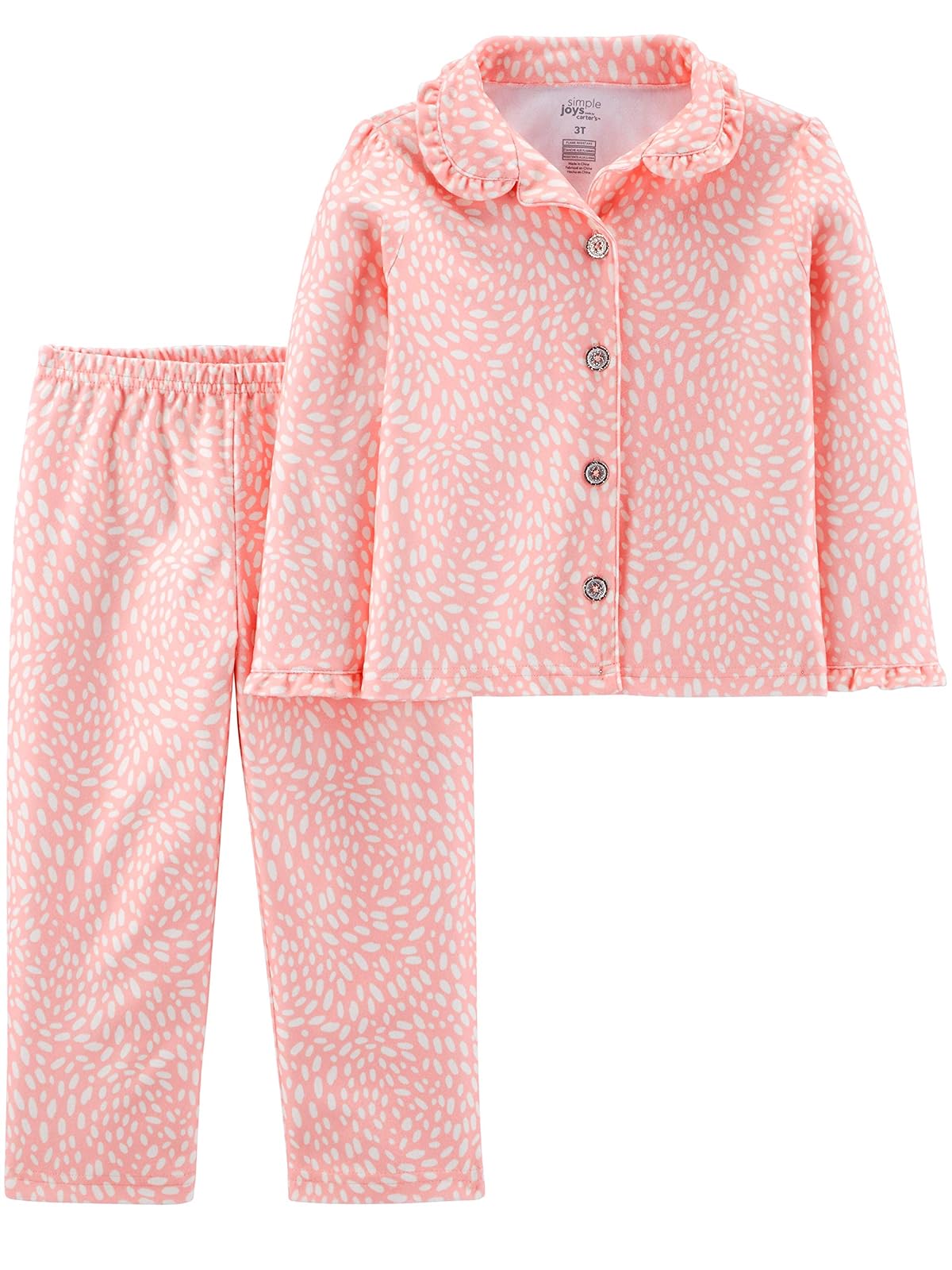 Simple Joys by Carter's - Conjunto de Pijama Estilo Chamarra de 2 Piezas para niñas