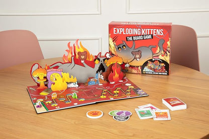Exploding Kittens Juego de Mesa de Carrera, Juego de Tablero para 6 Jugadores