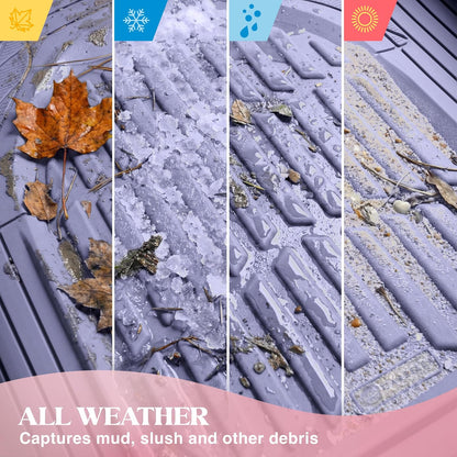 Carbella Alfombrillas de Goma Lavanda de 4 Piezas de Ajuste Universal para Auto, CBMT-923