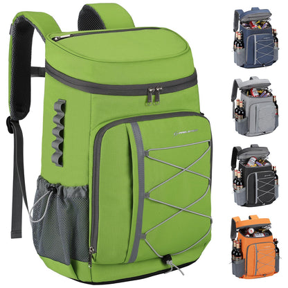 Maelstrom Mochila Hielera 35/50 Latas, Bolsa Hielera Suave Hermética | Frío 16h, bolsillos múltiples, silbato emergencia, acolchado ergonómico transpirable. Ideal camping, pesca, senderismo - Verde - 50 Can