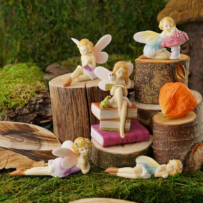 Parte Superior Collection - Figura de Hadas con Flores para Dormir en Miniatura para jardín y terrario