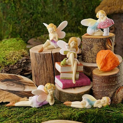 Top Collection Figura de Hadas en Miniatura para jardín y terrario, Leyendo sobre Libros con Rana y búho