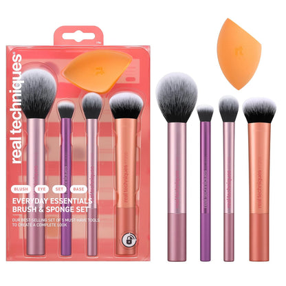 Real Techniques Level Up Set de Brochas y Esponja de Maquillaje, 8 Piezas - Set de Brochas