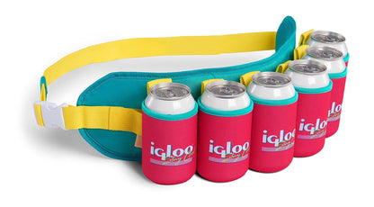 Igloo 90s Retro Collection Fanny Pack Portable Cooler with Front Pocket and Adjustable Waist Strap Holds 3 Cans