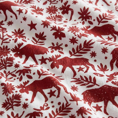 Eddie Bauer - Juego de sábanas de Franela de algodón, Cepillado para Mayor suavidad, decoración acogedora del hogar (Rojo Arcadia, tamaño Individual)