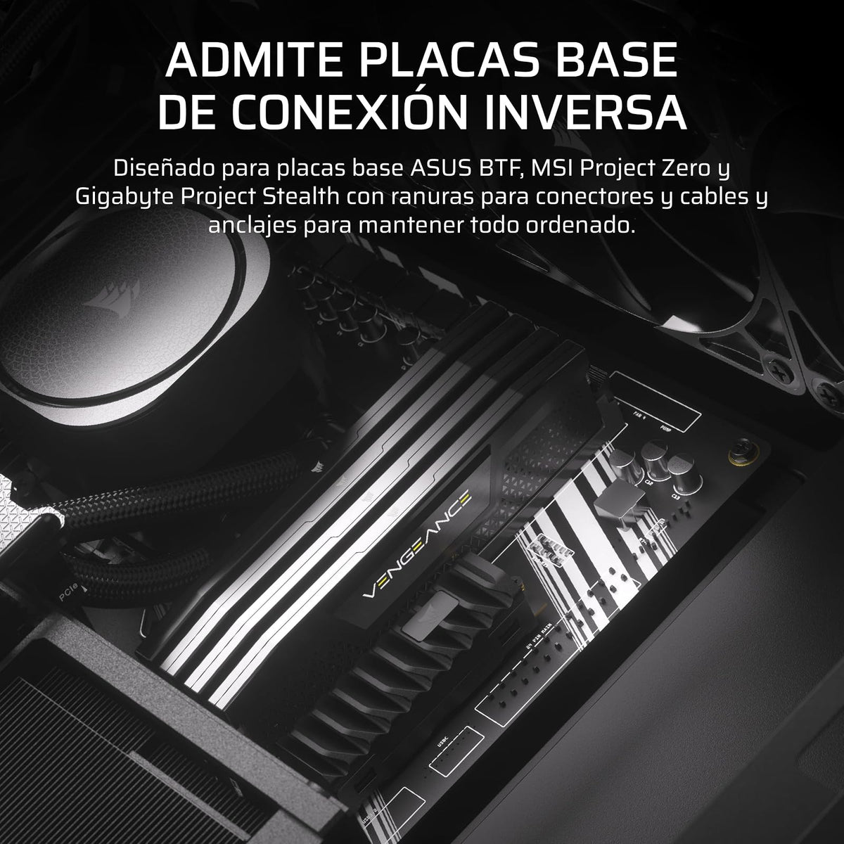 Corsair Frame 4000D RS Caja Modular Mid-Tower de Gran Flujo de Aire para PC – 3X Ventiladores RS – Sistema de Montaje de Ventiladores InfiniRail™ – Se Adapta a Múltiples Radiadores de 360 mm – Negro