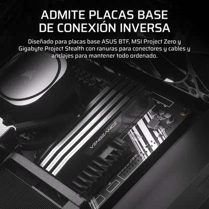 Corsair Frame 4000D RS Caja Modular Mid-Tower de Gran Flujo de Aire para PC – 3X Ventiladores RS – Sistema de Montaje de Ventiladores InfiniRail™ – Se Adapta a Múltiples Radiadores de 360 mm – Negro