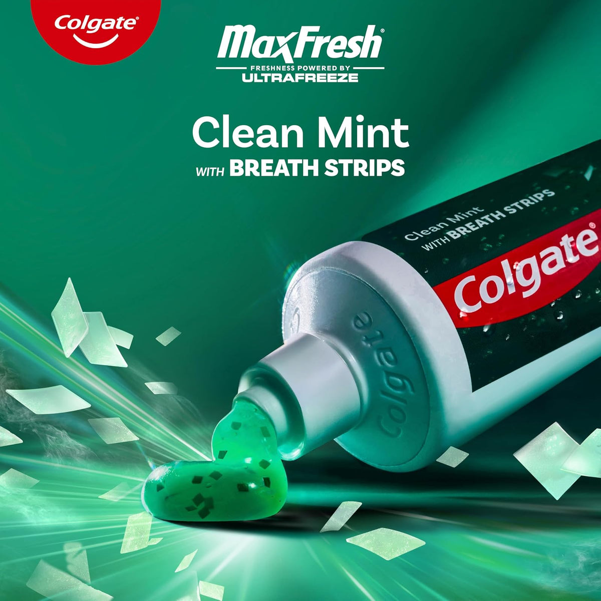 Colgate Max Fresh Pasta Dental Whitening | Menta Limpia, 4 Paquete, 6.3 Oz, Tiras De Aliento Mini, Combate Caries, Fresca Aliento, Blanquea Dientes