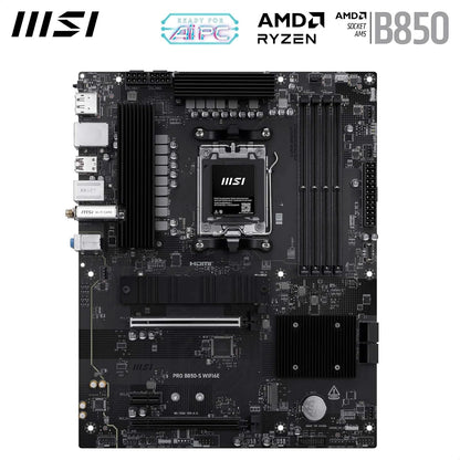 MSI Pro B850-S WIFI6E Motherboard, ATX - Compatible con procesadores AMD Ryzen 9000/8000 / 7000, AM5 - DDR5 Memory Boost (8200+ MT/s OC), PCIe 4.0 x16, M.2 Gen5, Wi-Fi 6E, LAN 2.5G