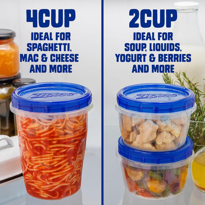 Ziploc Twist 'n Loc - Contenedores de almacenamiento de alimentos, paquete variado, reutilizables para almuerzo y sobras aptas para lavaplatos, 9 unidades