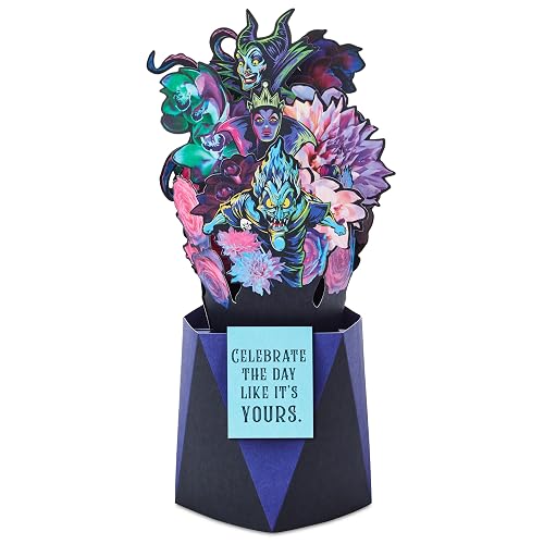 Hallmark Paper Wonder Disney Villains Tarjeta desplegable para cumpleaños, Halloween, graduaciones, felicitaciones