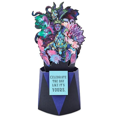 Hallmark Paper Wonder Disney Villains Tarjeta desplegable para cumpleaños, Halloween, graduaciones, felicitaciones