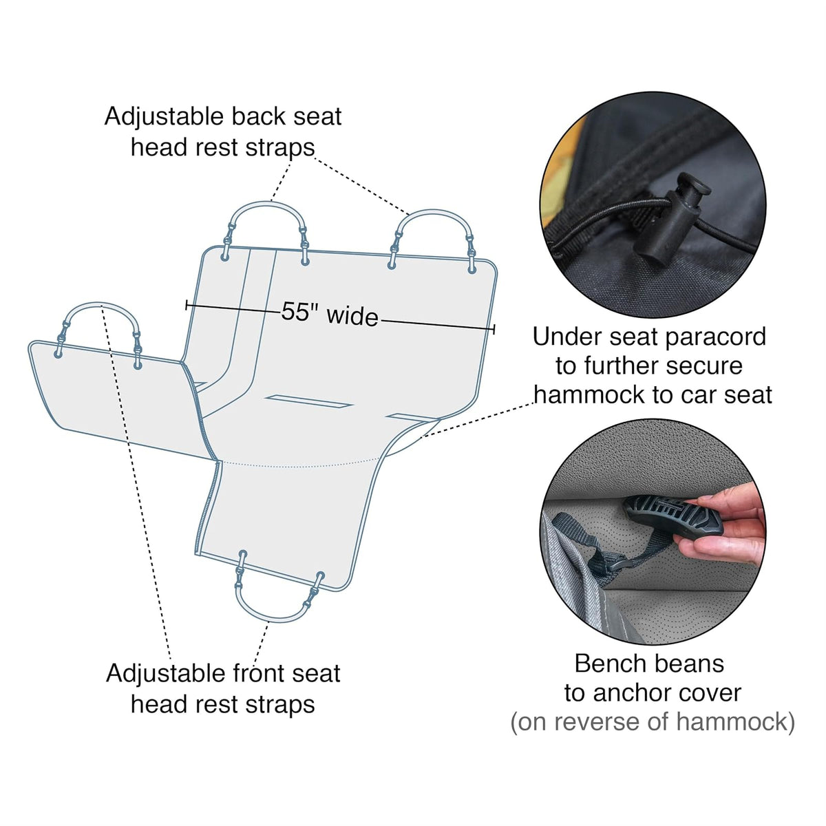 Kurgo Funda de Asiento de Automóvil para Mascotas, Resistente al Agua