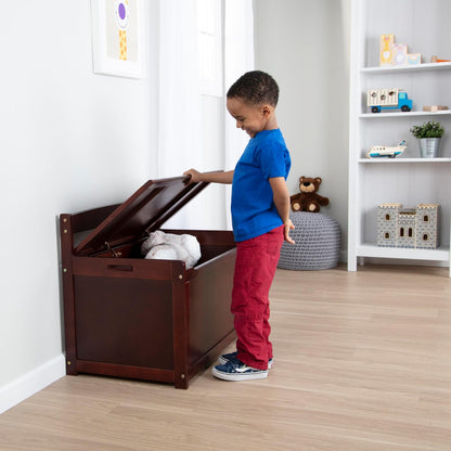 Melissa & Doug Baúl de madera para juguete, baúl de madera resistente, 2.34 metros cúbicos de almacenamiento, fácil de armar, color espresso