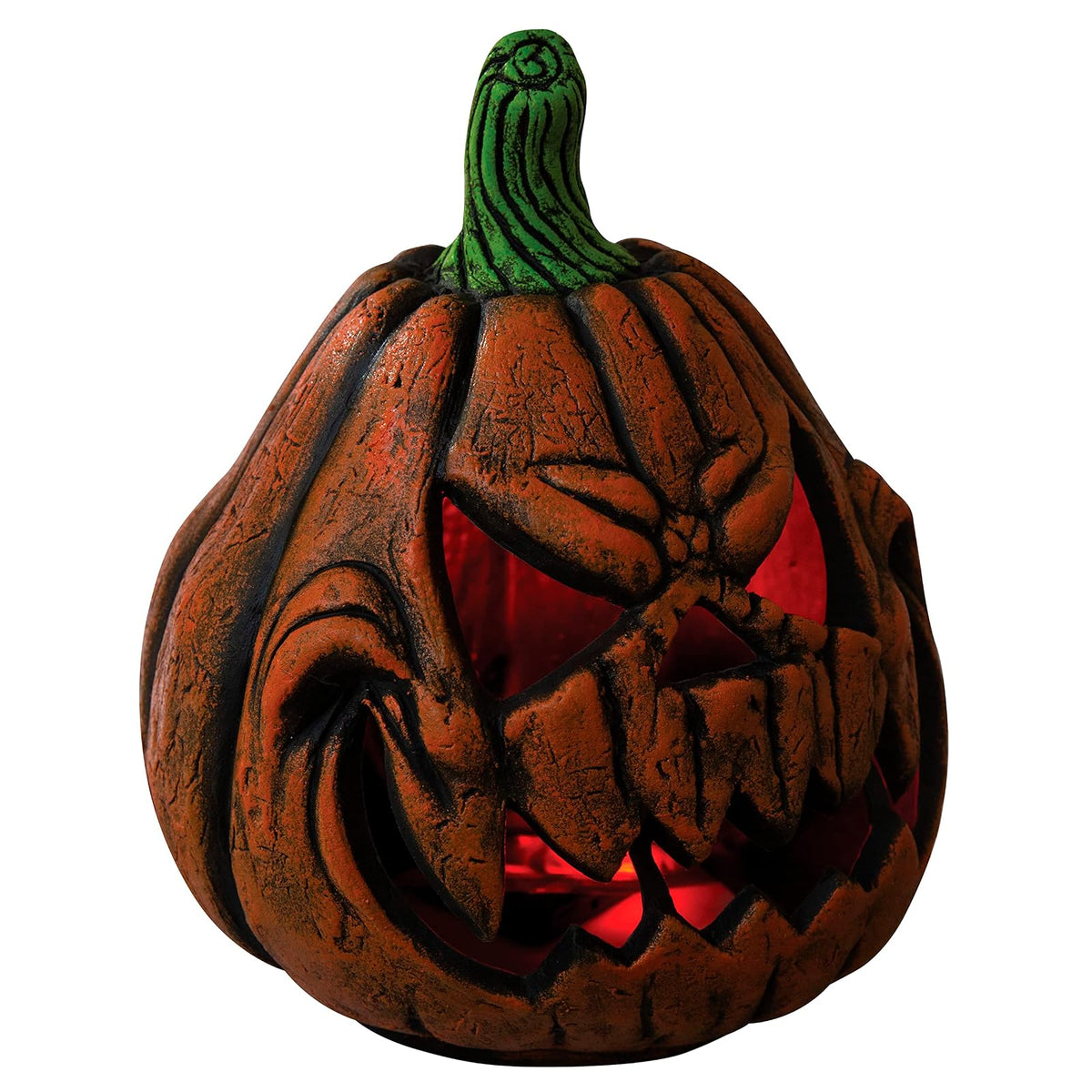 Ghoulish Productions Jack O'Lantern Pumpkin, Decorativo de Calabaza Poseída, Adorno de Calabaza Siniestra Ideal para Halloween y Fiestas de Disfraces