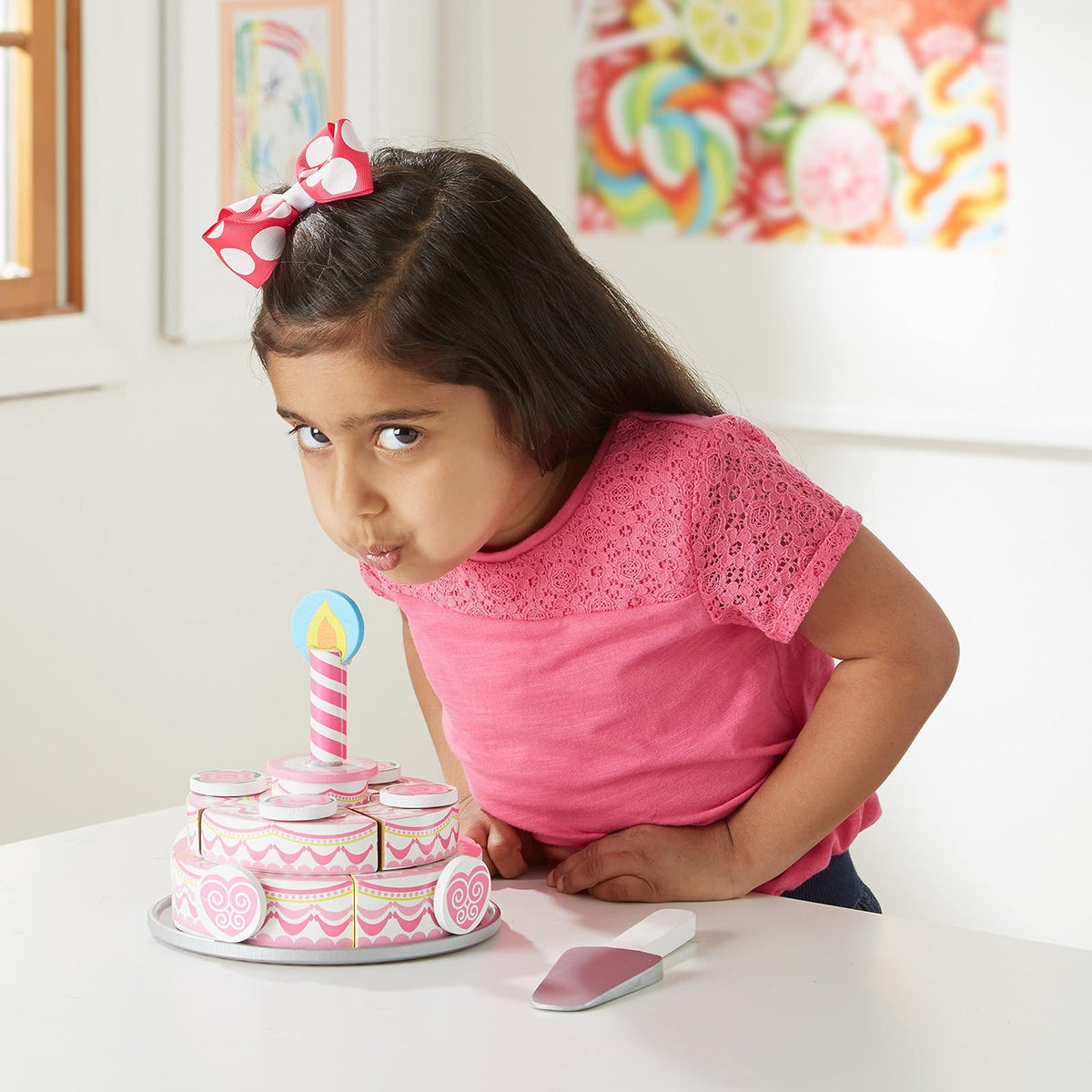 Melissa & Doug Pastel De Fiesta De Tres Capas De Madera