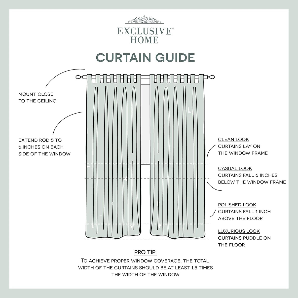 Exclusive Home Curtains - Par de Cortinas de Polipropileno Belga, Blanco Winter, 54x96, 1, 1