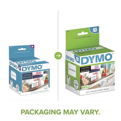 DYMO Authentic LW Large Multi-purpose Labels for LabelWriter Label Printers, White, 2-1/8'' x 2-3/4'', 1 roll of 320 (30324)