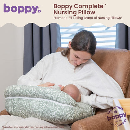 Boppy - Almohada de Lactancia Completa, Almohada ergonómica para Lactancia Materna y biberón, con cinturón extraíble, diseño sin Huecos, diseño CloseComfort, Soporte de posicionamiento de Longitud
