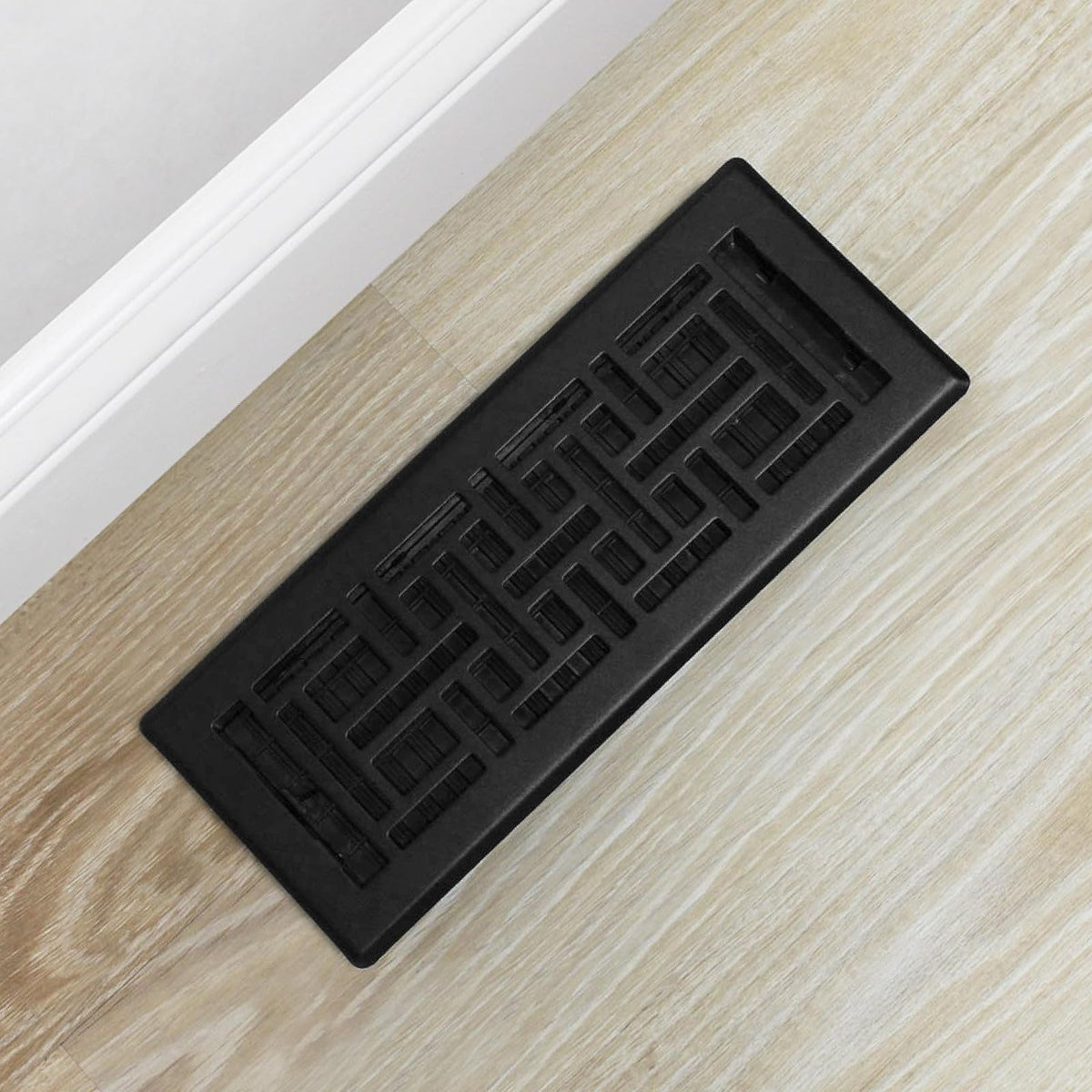 Decor Grates AJH412-BLK - Registro oriental de piso, color negro