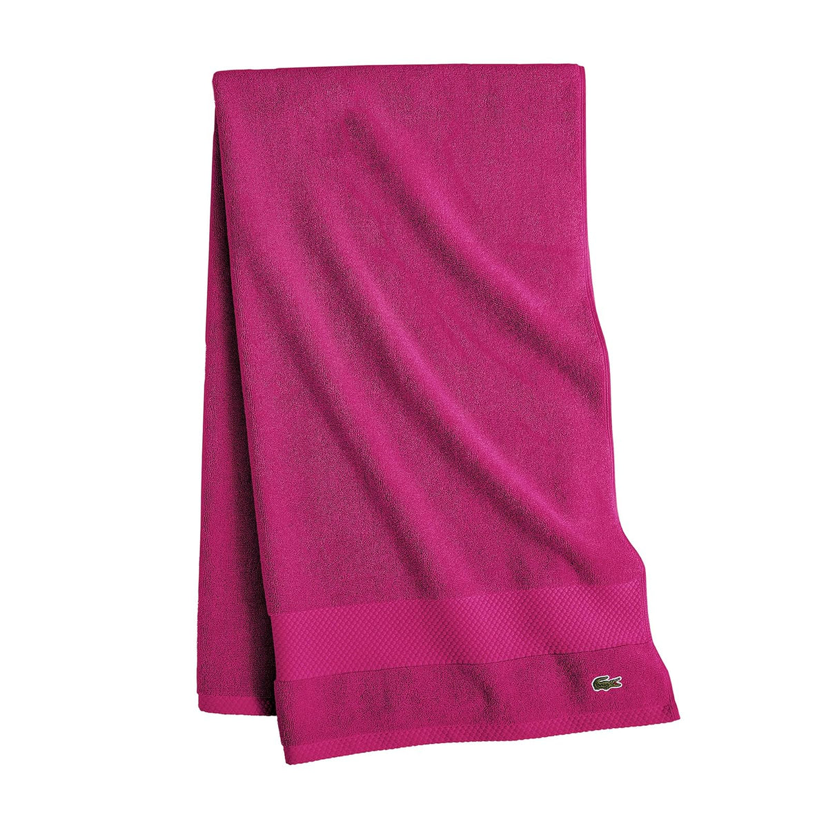 Lacoste Heritage - Toalla de baño de algodón Supima Magenta, 76.2 x 137.2 cm