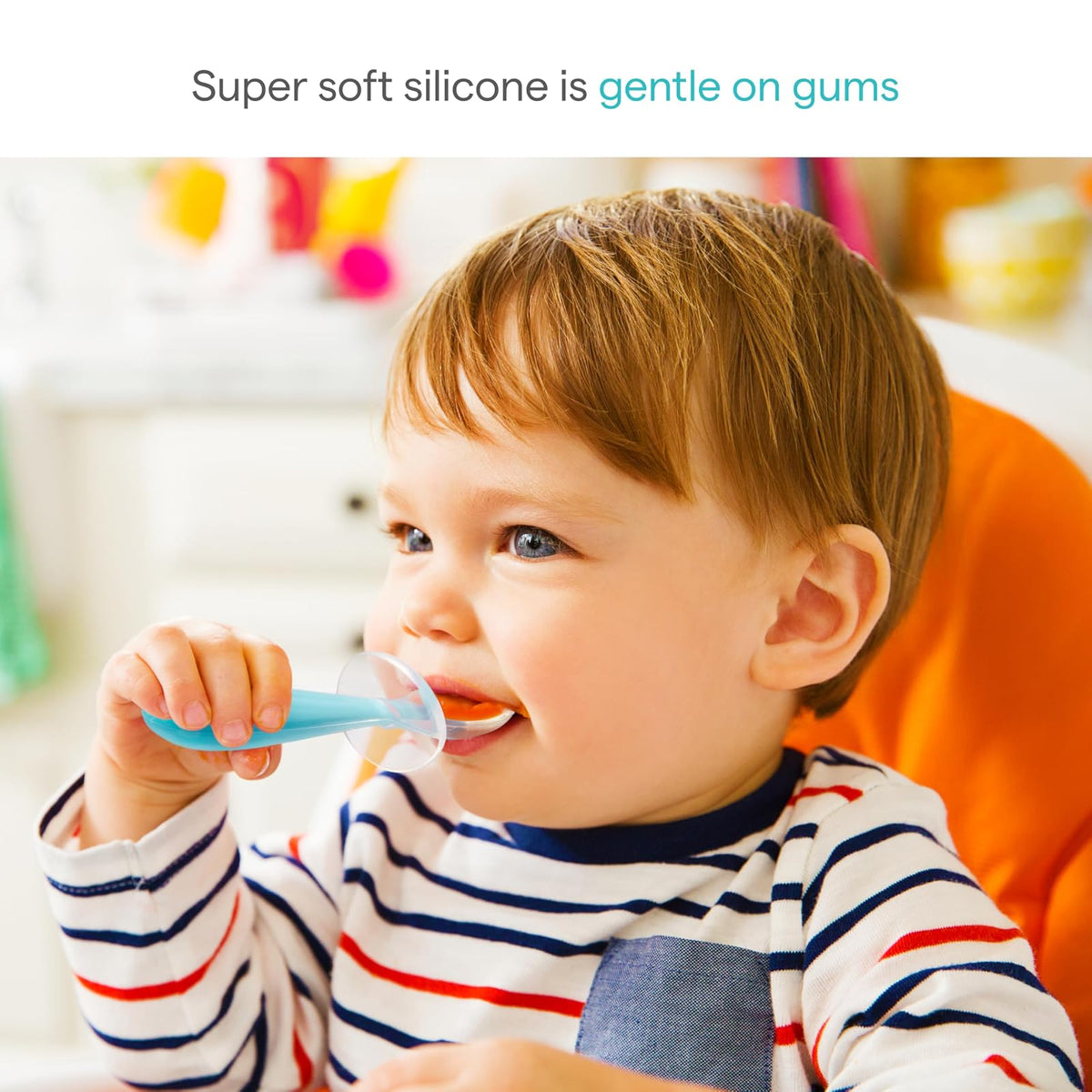 Munchkin Silicone Trainer Spoon, 4 Pack, Blue/Green