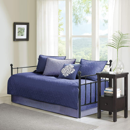 Madison Park Funda para Sofá Cama Quebec 6 Piezas - 75"x39" - Quebec Navy