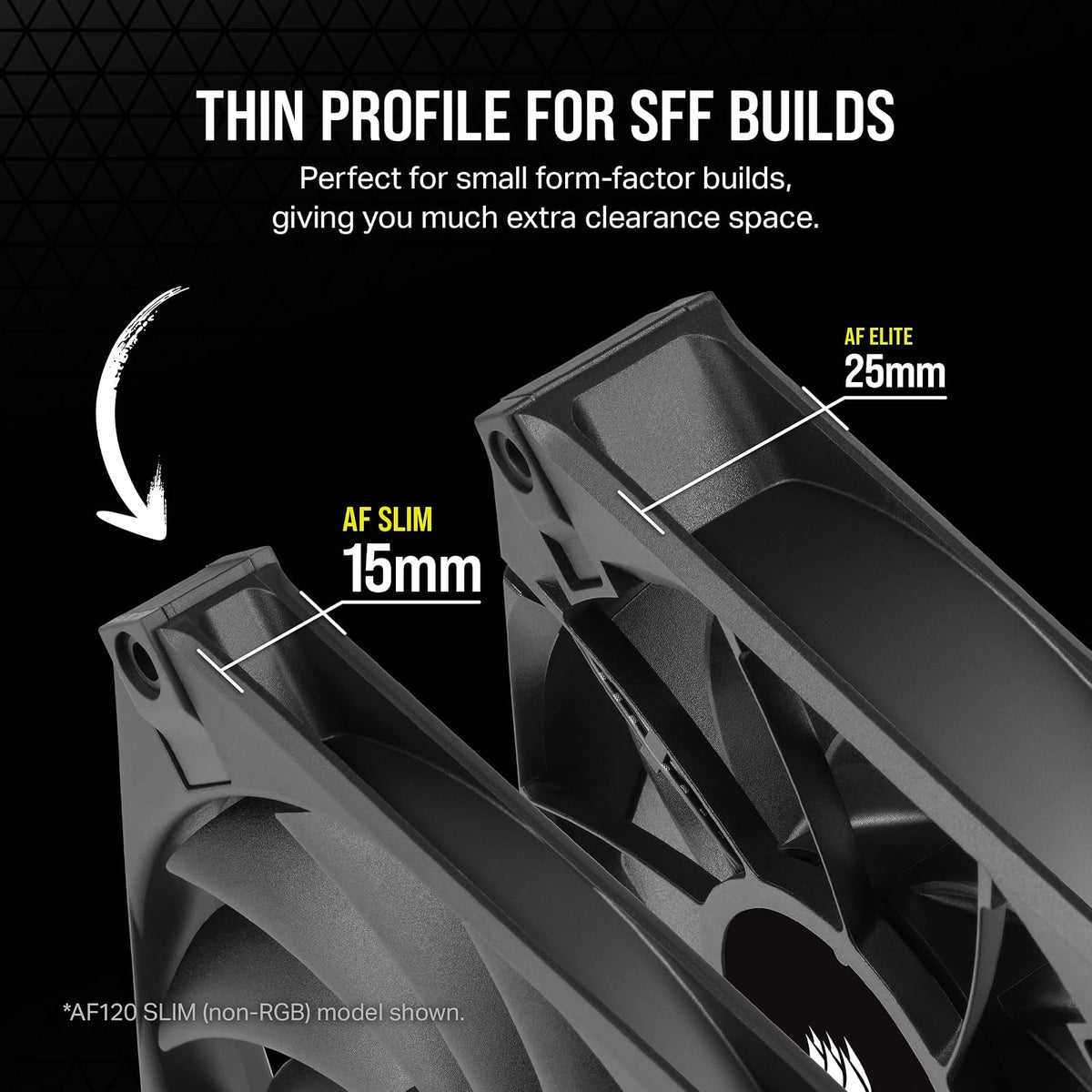Corsair AF120 RGB SLIM, Kit de Ventilador de 120 mm con Rodamiento Dinámico de Fluidos PWM - Perfil Delgado Para Cajas Pequeñas - 8 LED RGB Direccionables - Pack Doble con Lighting Node CORE - Negro