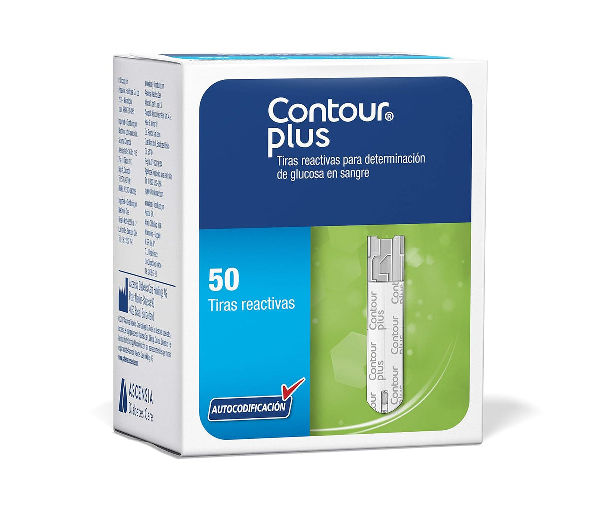 Contour Plus Tiras Reactivas Para Determinación De Glucosa En Sangre De 50´S, Color, 50 Count, Pack Of/Paquete De