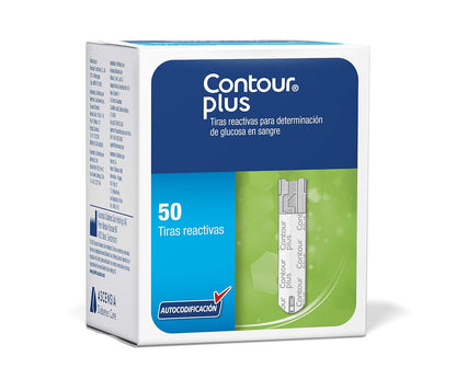 Contour Plus Tiras Reactivas Para Determinación De Glucosa En Sangre De 50´S, Color, 50 Count, Pack Of/Paquete De