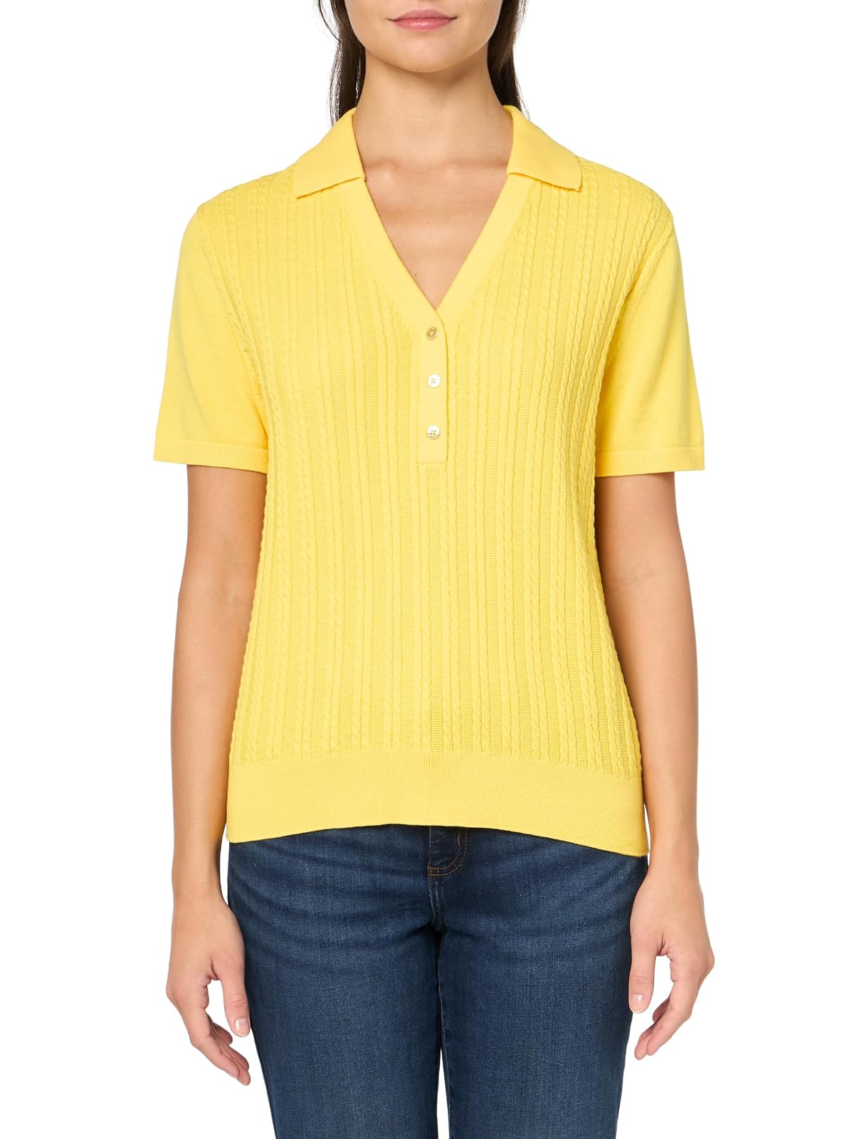 Nautica - Polo de Manga Larga con Cuello en V para Mujer