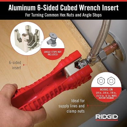 RIDGID - Herramienta para Instalar Grifos EZ Change, Llave Multifuncional de Plomería para Fregadero, Instalación Rápida en Espacios Reducidos
