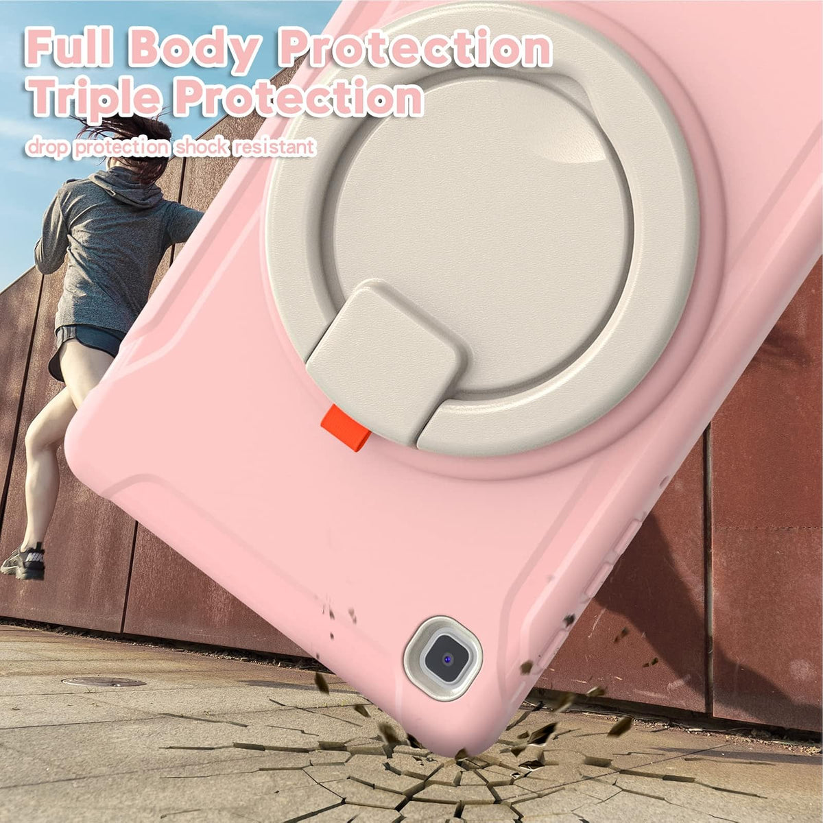 ORIbox Defender - Funda para Samsung Galaxy Tab A7 Lite [8.7 Pulgadas] 2021, protección contra caídas de Cuerpo Completo, Parachoques 3 en 1 a Prueba de Golpes con Soporte de Anillo de 360°