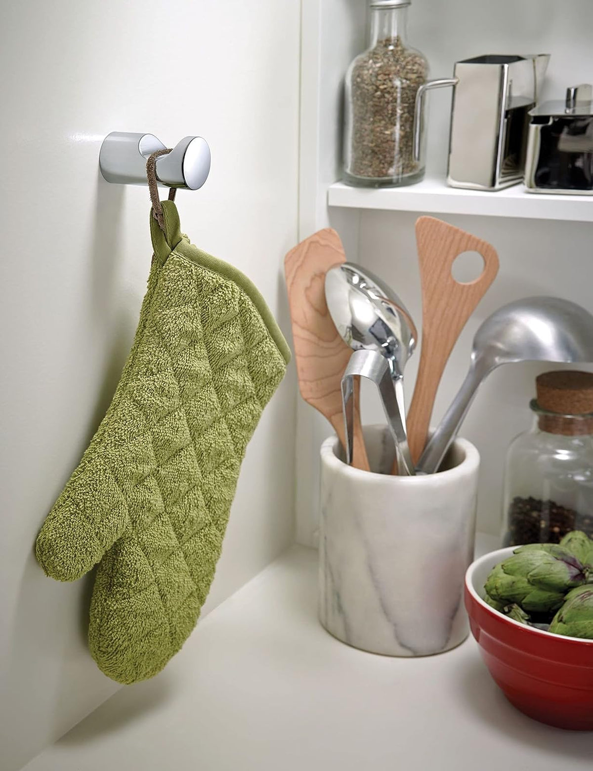 Moen YB0403CH Align Modern - Gancho para bata individual, chapado en cromo