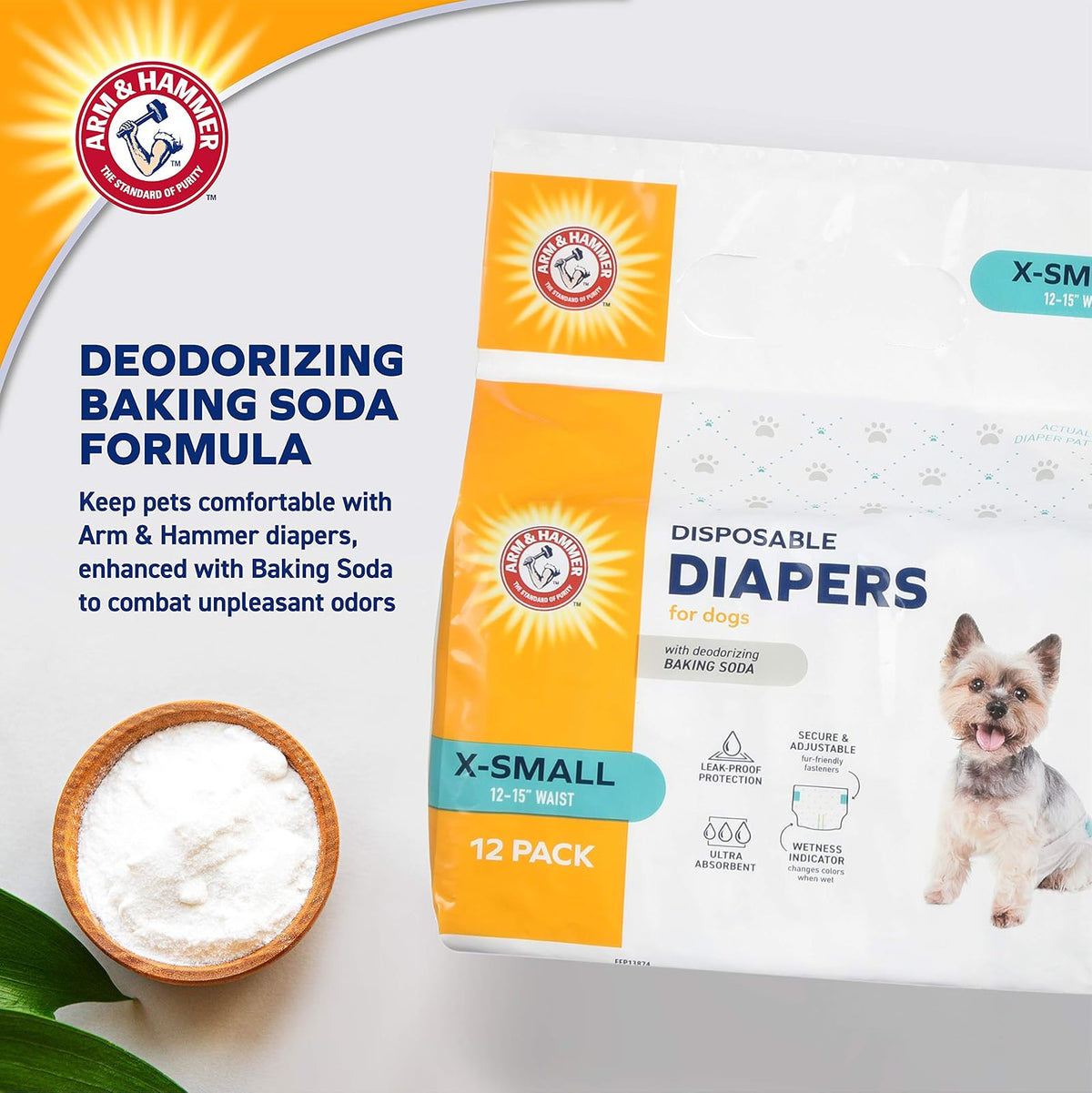 Arm & Hammer, Pañal para Perros Absorbentes XS 12 Pzas